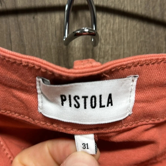 Pistola Women Red Rock Exposed Button Front Straight Leg Ankle Pants Size 31 NWT - Picture 6 of 7